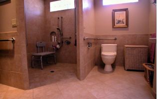 Tucson Remodeled Bathroom toilet and shower for handicap 