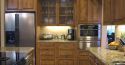 Wooden cabinets in a modern kitchen